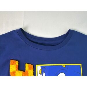 Kids Sonic the Hedgehog Long Sleeve Blue Graphic T-Shirt XL 18/20 Raised Letters